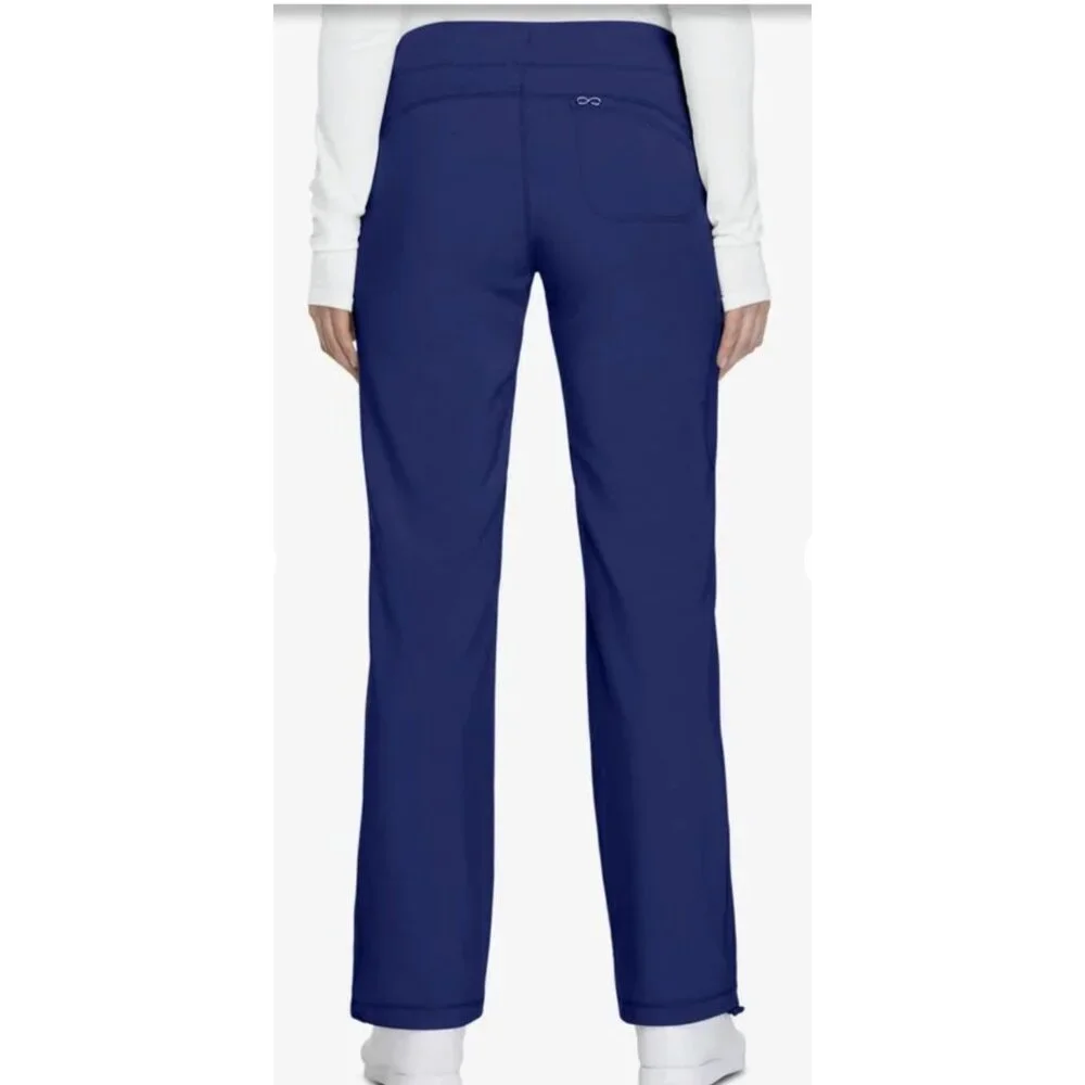 Infinity Wmns 4 Pocket Stretch Drawstr. Navy Scrub Pant small Petite (bin GG157) - Picture 3 of 10